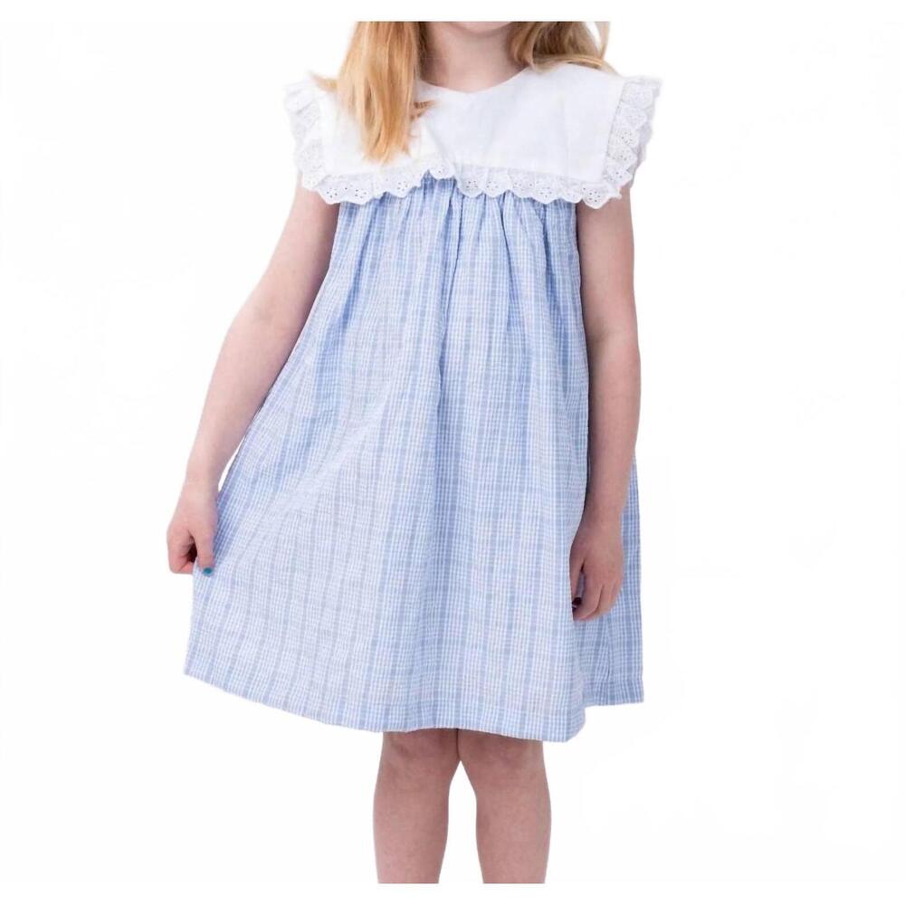 NEW THE OAKS APPAREL demi check dress in blue